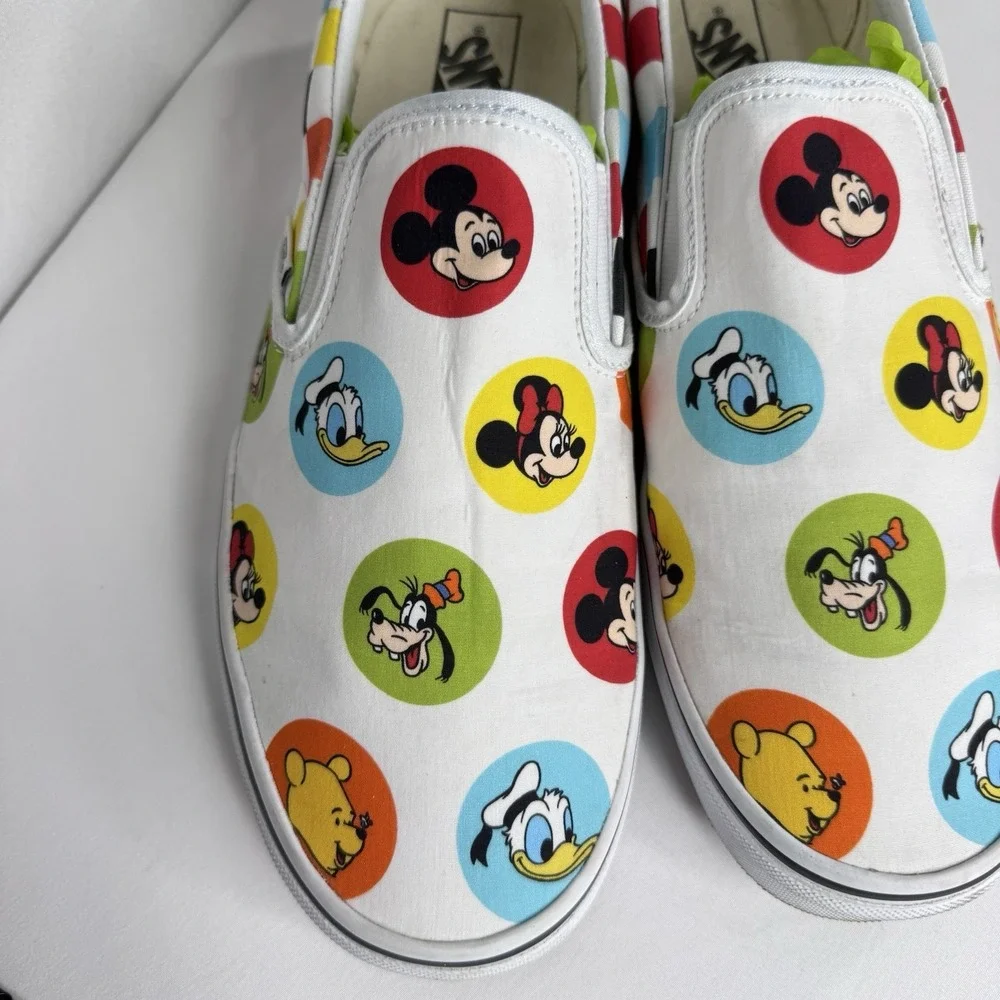 Disney Parks 50th Mickey &‎ Friends Vans Off The Wall Slip On Shoes Mens 12